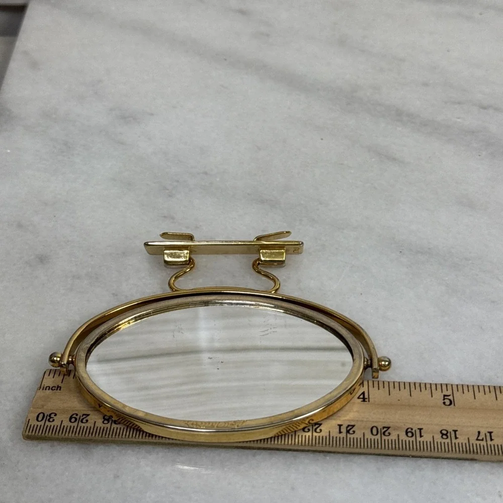 Vintage Lou Taylor Italy Swivel Gold Replacement Mirror for Purse Handbag